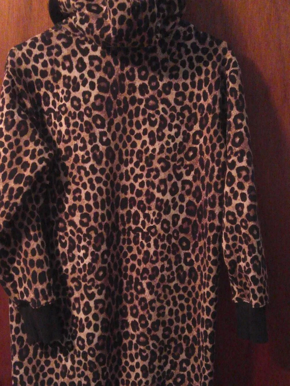 Women's Medium Michael Kors Leopard Print Sweater Dress W Hood